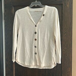 Soft Surroundings lightweight knit cardigan with decorative buttons.  S